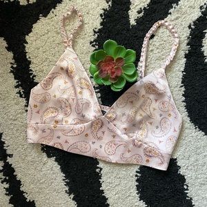 Zara Paisley Print Crop Top Medium